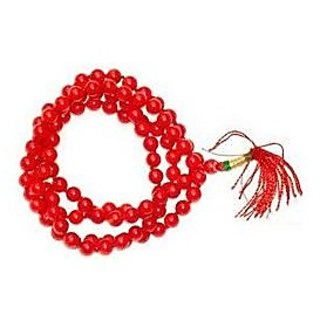                       CEYLONMINE Natural Coral Beads mala Original  lab certified beads mala                                              