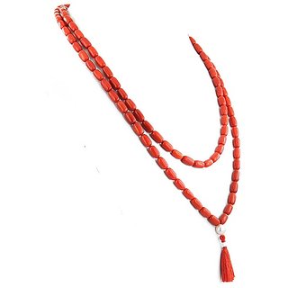                       CEYLONMINE Original Red Coral Beads Mala                                              