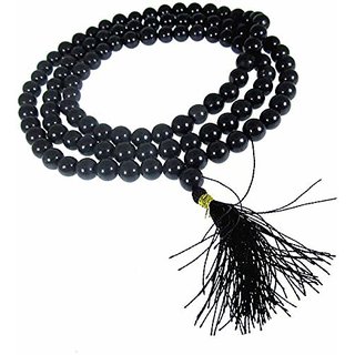                       gate Hakik Mala 108 +1 Beads for Kali  Maha Bhairav Japa Mantras (Black)                                              