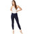 Miss Chase Women's Navy Blue Super Skinny High Rise Clean Look Regular Length Dark Wash Solid Stretchable Denim Jeggings.