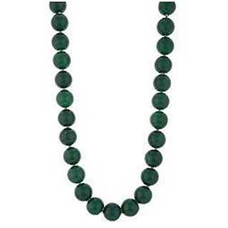                       100 Original Emerald Green Coloured Jade Gemstone Beads Chain Mala                                              