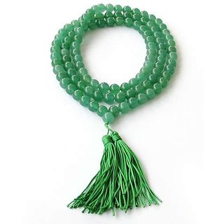                       Green Onyx Crystal Beads Mala for Unisex Healing Gemstone Substitue of Panna                                              