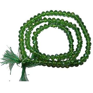                       100% Original Emerald Green Coloured Jade Gemstone Beads Chain Mala                                              