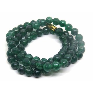                       Green Onyx Crystal Beads Mala for Unisex Healing Gemstone Substitue of Panna                                              