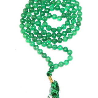                       Natural Green Jade 108 Beads Rosary Mala                                              