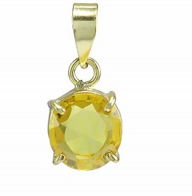 5.25 Ratti Pukhraj /Yellow Sapphire Gold Plated Pendant BY CEYLONMINE