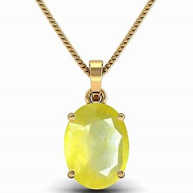 Unheated & Lab Certified Stone 7.25 ratti Gemstone Gold Plated Pendant BY CEYLONMINE