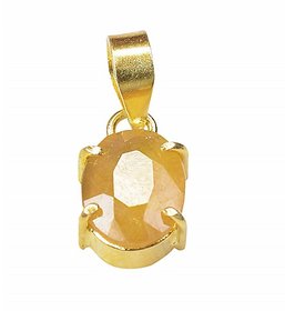 Original & Certified Stone Yellow Sapphire/Pukhraj Gold Plated Pendant Pukhraj 5.25 Ratti Pendant CEYLONMINE