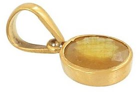 CEYLONMINE- Unheated  Lab Certified Stone Pendant 5.25 ratti Gold Plated Pendant For Unisex