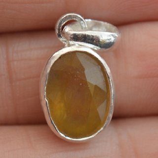 Original Certified Stone Yellow Sapphire/Pukhraj Silver Plated Pendant Pukhraj 5.25 Ratti Pendant CEYLONMINE Original Certified Stone Yellow Sapphire/Pukhraj Silver Plated Pendant Pukhraj 5.25 Ratti Pendant CEYLONMINE