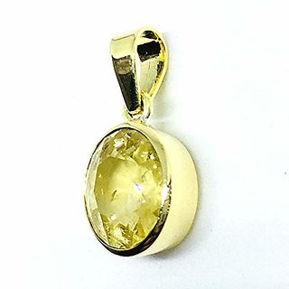 Original  Certified Stone Yellow Sapphire/Pukhraj Silver Plated Pendant Pukhraj 5.25 Ratti Pendant CEYLONMINE