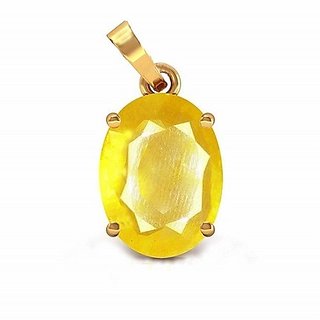 6.25 Ratti pukhraj/yellow Sapphire Pendant Unheated  Original Stone Sapphire Pendant By CEYLONMINE