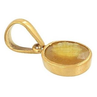 CEYLONMINE- Unheated  Lab Certified Stone Pendant 5.25 ratti Gold Plated Pendant For Unisex