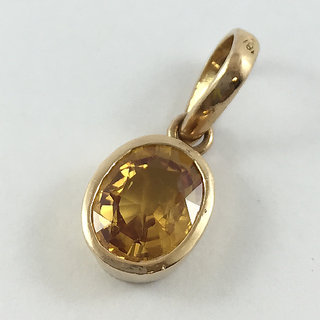                       6.25 Ratti pukhraj/yellow Sapphire Pendant Unheated  Original Stone Sapphire Pendant By CEYLONMINE                                              