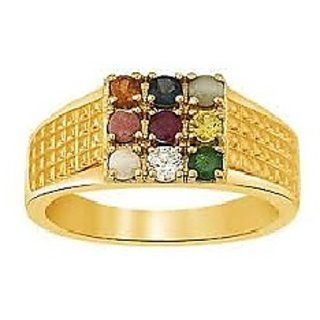                       Navratan / Navgrah Ring Original  Unheated stone nine gems gold plated ring by CEYLONMINE                                              