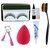 RTB Beauty Blender Black Kajal False Eyelashes with Glue and Eyelashes Curler Synthetic Face Contour Brush 6 gm