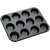 SMB Teflon Black 12-Slot Cup Shape 3D Nonstick Muffin/ Cup Cake Pan / Mould - (Medium Size)