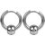 Men Style Punk Ball Circle Ring Piercing Christmas Gift Silver  Stainless Steel  Hoop Earring