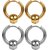 Men Style Punk Men Ball Circle Ring Piercing Christmas Gift Gold Silver Stainless Steel Hoop Earring