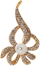 Lucky Jewellery Designer White Color Stone Brooch For Men & Women (150-CHOS-LJ627-W)