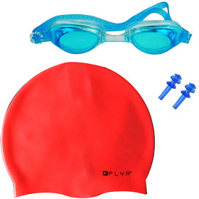 Onex Swimming Combo kit of Swim Cap, Swim Glasses and Ear Plugs for Girls  Boys