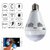 5MP, Fisheye Vision, Remoting Monitoring LED Bulb Light Security Camera (White)