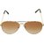 Adam Jones Brown  Gold UV Protection Free-Size Full Rim Metal Aviator Sunglasses