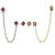 Zaveri Pearls Combo of 2 Clip-on Nose Pin Chain Linked With Stud Earring-ZPFK8490