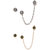 Zaveri Pearls Combo of 2 Clip-on Nose Pin Chain Linked With Stud Earring-ZPFK8491