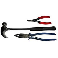 Bizinto 3 Hand Tool Set Rubber grip Steel Hammer, Pli
