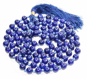 108 +1 Beads/Mankas Agate Hakik Mala for Shani Japa Mantras (Blue)