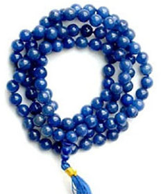 108 beads Blue Akik Mala Natural Earth Mines