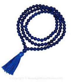 Blue Crystal Agate for Shani 108 and 1 Beads Japa Mantras Neela Mankas Hakik Mala for Women and Men