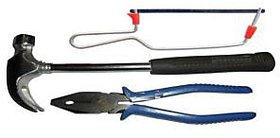 Bizinto 3 Hand Tool Set- Saw, Claw Hammer and Combination Plier