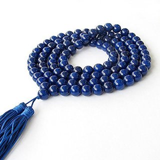                       108 +1 Beads/Mankas Agate Hakik Mala for Shani Japa Mantras (Blue)                                              
