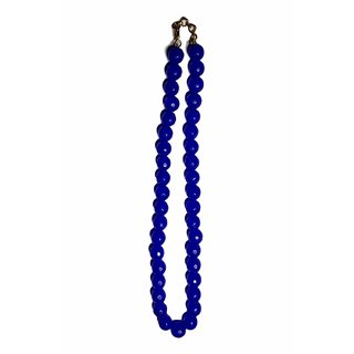                       Blue Crystal Agate for Shani 108 and 1 Beads Japa Mantras Neela Mankas Hakik Mala for Women and Men                                              