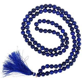                       Blue Hakik Agate Mala 108 Bead Hand Knotted Mala For Meditation Prayer Yoga                                              