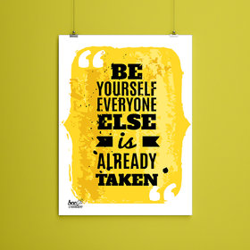 Colorful Motivational Framed Poster for Home, Office, Studio and Gallery I 12 x 18 Inches I Quote - Be Yourself