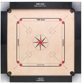 Large Size Wooden Round Pocket Imported Carrom Board 34 inches ( 1 Carrom board 1 Counset+ 1 Striker + 1pouch of powder)