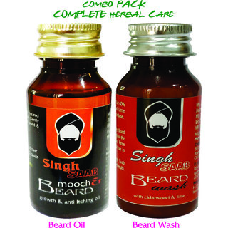 Beard Oil  Beard Wash Singh Saab Brand Combo Pack