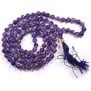 Natural Amethyst Beads mala For Astrological Purpose For Unisex By CEYLONMINE Natural Amethyst Beads mala For Astrological Purpose For Unisex By CEYLONMINE