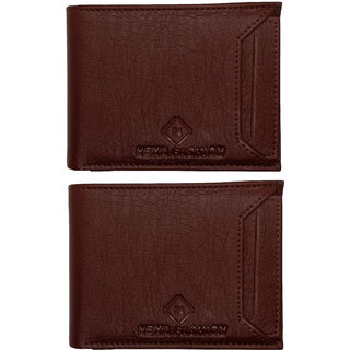 Mens Brown Artificial Leather Wallet With Card Holder