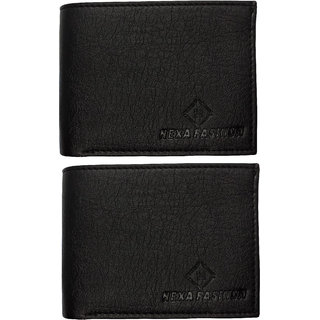 Mens Black Artificial Leather Wallet With Album