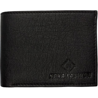 Mens Black Artificial Leather Wallet With Album