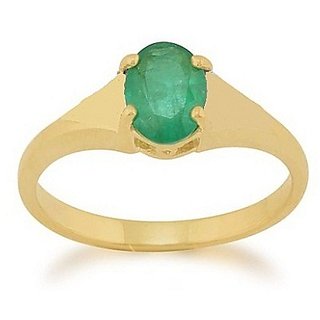                       100 Original  Certified Stone Emerlad /Panna 6.25 Carat Gold Plated Ring BY CEYLONMINE                                              
