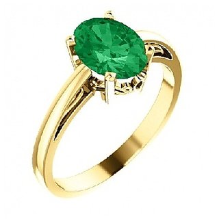                       100 Original  Certified Stone Emerlad /Panna 4.25 Carat Gold Plated Ring BY CEYLONMINE                                              