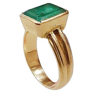                       100 Original  Certified Stone Emerlad /Panna 8.25 Carat Gold Plated Ring BY CEYLONMINE                                              