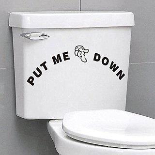                       Doberyl Toilet Seat Decal Funny Reminder Decoration Bathroom Sticker                                              