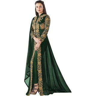 georgette embroidered semi stitched anarkali suit