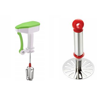 RDY hand Blender power free (pack of 1) and pav bhaji and potato masher (pack of 1) multi color